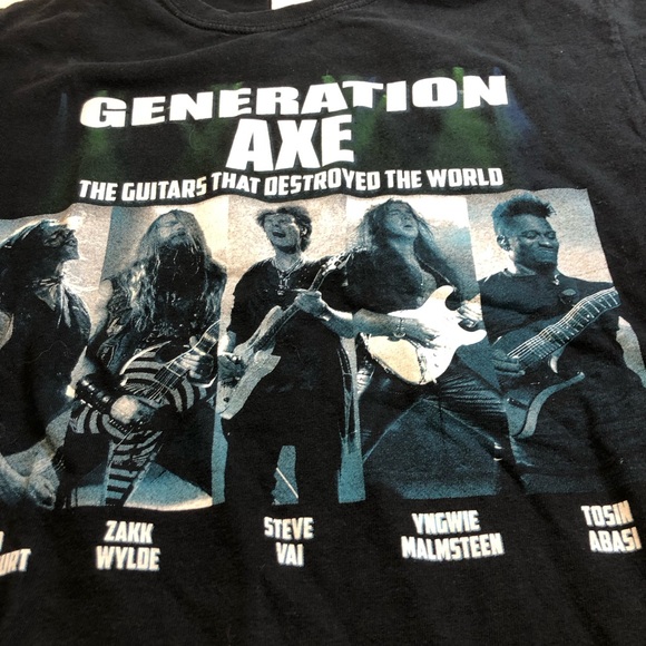 Generation Axe 2018 Tour Black T-Shirt Vai Wylde Malmsteen Bettencourt Abasi S - Picture 10 of 14
